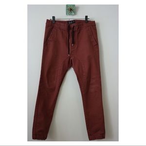 Cotton On Mens Soft Maroon Jeans Jogging Style